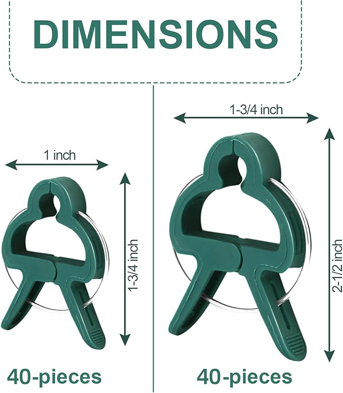 Yinghezu 80 Pcs Plant Support Clips,Flower and Vine,Garden Tomato Plant Support Clips for Supporting Stems,Vines Grow Upright Climbing,Tool for Straightening,Tomato Cage,Trellis. 2 Sizes in one Pack