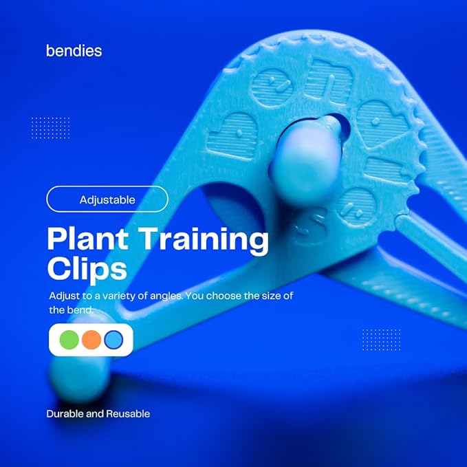 Bendies LST Plant Training Clips 15 Pack - v2.0 Adjustable Low Stress Green Support Clips for Stem Bending, Grow Tent, Plant Ties & Gardening Accessories