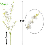 Silk Flowers in Bulk Wholesale Artificial Orchids, 11 Pcs (Each 28”), for Wedding Festive Party Home Office Decoration, Not Include Vase