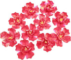 10 PCS 3D Flower Ceramic Tiles,1.6" Handmade Procelain Ceramic Flowers for Artwork,Fish Tank,Vases,Living Room, Dining Table,Office, Home Floral Decor (Double-Flowered Iridescent Red)