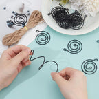 OLYCRAFT 20Pcs Black Spiral Hanging Plant Display with Jute Ropes Hanging Air Tillandsia Holder Succulent Display Container Plants Wall Holder for Small Plant Home Office Desk Decor