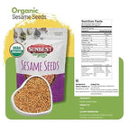 Sunbest Natural Organic Brown Sesame Seeds 32 oz.(2 lb) - USDA Organic, Non-GMO, Vegan, Gluten-free, Kosher - Fresh & Nutrient-Rich Snack, Topping, Baking - 2-Pack 16 oz