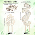 OLYCRAFT 4Pcs 2 Style Wood Plant Trellis Monstera Leaf Wood Trellis for Potted Plants Small Indoor Plant Trellis Wood Vine Plant Support for Climbing Plants Potted Plants Support - 9.8~15.6 inch Long