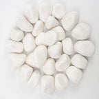 40 lbs White Polished Decorative Stones, 2-3 Inch Polished Rocks, Perfect for Outdoor Gardens, Pathways, Potted Plants, Vase Fillers, and Home Decor (Pure White, Weight: 40 LB)