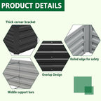 Meberam 3 Pack 6x3x1FT Galvanized Raised Garden Beds Kit Outdoor Metal Gardening Planter Box for Vegetable Elevated Flower Herbs,Black