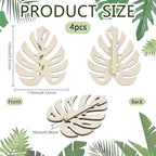 FINGERINSPIRE 4Pcs Wall Vine Holder Wooden Monstera Leaf Wall Mount for Climbing Plants 4.3x5.3inch Floral White Plant Wall Fixtures Wooden Leaf Trellises for Vines Houseplant Home Office Decoration