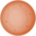 Bloem Mathers 8" Muted Terra Cotta Round Modern Resin Garden Planter Pot with Drainage Holes and Removable Saucer Tray Included