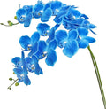 Htmeing 38 Inch Artificial Phalaenopsis Flowers Branches Real Touch (Not Silk) Orchids Flowers for Home Office Wedding Decoration,Pack of 2 (Dark Blue)