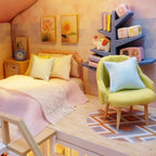 GuDoQi DIY Miniature Dollhouse Kit, Tiny House kit with Furniture and Music, Miniature House Kit 1:24 Scale, Great Handmade Gift for Birthday Christmas Day, Sweet Time House