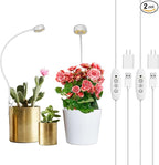 SANSI Grow Lights for Indoor Plants, LED Pot Clip Plant Light for Growing, 4000K Full Spectrum Plant Growing Lamp with 4-Level Dimmable, Auto On Off Timing 3 6 12 Hrs for Small Plants, White 5V 2-Pack