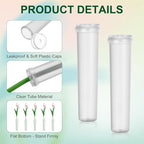 MECCANIXITY 110 Pcs Floral Water Tubes, 3 Inch Clear Flower Water Tubes Floral Vials with Plastic Caps for Fresh Flowers Arrangement Decor Milkweed Cutting Florist Supplies, Transparent