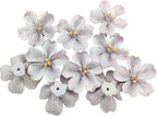 10 PCS 3D Flower Ceramic Tiles,1.6" Handmade Procelain Ceramic Flowers for Artwork,Fish Tank,Vases,Living Room, Dining Table,Office, Home Floral Decor (Single-Flowered Iridescent Purple)