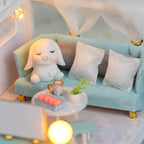 GuDoQi DIY Miniature Dollhouse Kit, Tiny House kit with Furniture, Miniature House Kit 1:24 Scale, Great Gift for Birthday Christmas Day, Beautiful Blue Room