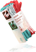 COOLJOB Gardening Gloves for Women and Ladies, 6 Pairs Breathable Rubber Coated Yard Garden Gloves, Outdoor Protective Work Gloves with Grip, Size Small, Red & Green