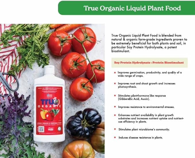 True Organic All Purpose Liquid Plant Food - Liquid Fertilizer 16oz - CDFA, OMRI Listed for Organic Gardening NPK 3-2-2