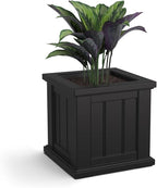 Mayne Cape Cod 14-Inch Square Planter – Self-Watering, Weather-Resistant Planter for Flowers – Durable Outdoor Design for Patio, Porch, or Entryway