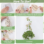 FINGERINSPIRE 4Pcs Wall Vine Holder Wooden Monstera Leaf Wall Mount for Climbing Plants 4.3x5.3inch Floral White Plant Wall Fixtures Wooden Leaf Trellises for Vines Houseplant Home Office Decoration