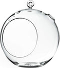 WGV Hanging Terrarium Globe, Width 8", Height 9", DIY Air Succulent Planter, Clear Glass Vase Orb with Flat Bottom, Candle Holder for Windowsill Outdoor Garden Decor, 1 Piece