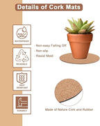 Vensovo Cork Plant Coasters & Saucers 10 Inch– Absorbent Round Mats for Indoor Flower Pots, Planters, Houseplants, Surface Protector for Table & Floor, 2 Pack