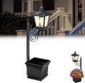 2-in-1 Outdoor Solar Lamp Post Light with Planter: Illuminate & Decorate Your Garden, 2-in-1 Solar Lamp Post with Planter, Solar Post Light with Planter, for Patio, Front/Back Door Decor (1 Set)