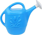 Union Products 63066 2 Gallon Plastic Indoor/Outdoor Watering Can w/ Tulip Design for Garden, Potted Plants, & Patio Pots, Caribbean Blue