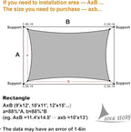 LOVE STORY Custom Size 5'x8' Sand Sun Shade Sail Rectangle UV Block Canopy Patio Sail Sunshades Fabric for Outdoor Garden Carport (We Make Custom Size)