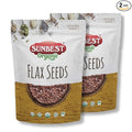 Sunbest Natural Organic Flax Seeds 32 oz (2 LB) - USDA organic, Non-GMO, Gluten Free, Vegan, Kosher- Premium Quality Superfood, Omega-3s, Fiber for Heart Health and Digestive Support - 2-Pack 16 oz