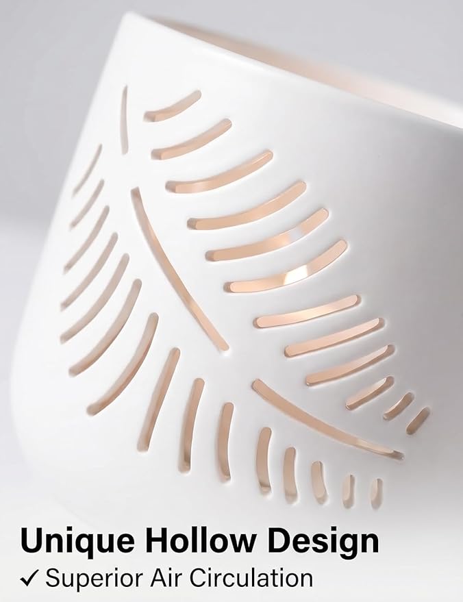 Set of 2 Orchid Pots with Holes, 5 and 6 Inch Ceramic Plant Pots for Plant Lovers – Great for Drainage & Airflow, Indoor/Outdoor Use, Perfect for Repotting