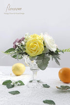 Floroom Artificial Flowers 25pcs Real Looking White Foam Fake Roses with Stems for DIY Wedding Bouquets Bridal Shower Centerpieces Floral Arrangements Party Tables Home Decorations