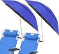 2 Pack 40.9'' Beach Chair Umbrella with 360° Adjustable Canopy & 270° Flexible Clamp, Double Canopy Sun Protection for Wheelchair, Patio, Golf Cart, Camping