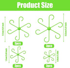 JJUNW 12 Pack Climbing Houseplant Stem Supports, Reusable Plastic Plant Stem Holders Hook Growth Accessories for Indoor Outdoor Plants (Green)