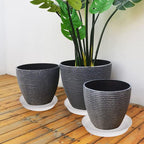 4 Pack of 19 inch Plant Saucer, 2.7" Depth Tray, Large Deep Garden Plastic Flower Planter Plant Trays for Indoors Outdoor Bath Bath (19", Creamy White)