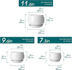 vancasso 3-Pack Ceramic Plant Pots, 7.3/9.6/11.6 Inch Indoor Planters with Saucers & Drainage Hole Planter pots for Indoor Plants and Flower, White