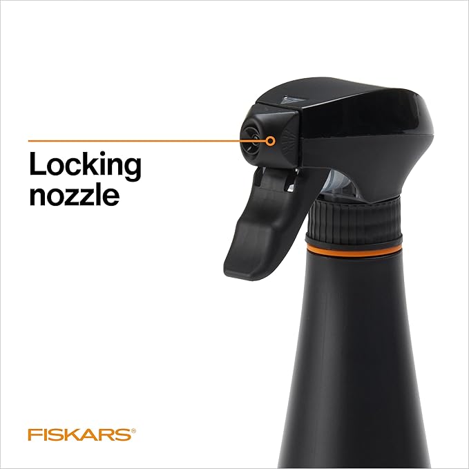 Fiskars Plant Mister Spray Bottle for Indoor Plants, Gentle & Fine Water Mist for Evenly Hydrating Orchids & Ferns, 10 oz Lightweight Recycled Plastic, Ergonomic Trigger with Locking Nozzle, Black