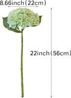 DUYONE 4PCS Artificial Flowers Large Hydrangeas Flowers Latex Bouquet for Wedding Bridal Office Home Party Decoration (2Pcs Green+2Pcs Light Green)