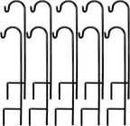 AshmanOnline Ashman Shepherds Hook 10 Pack Black, 35 Inches Tall, Made of Premium Metal for Hanging Solar Light, Bird Feeders, Mason Jars, Garden Stake and Wedding Décor.
