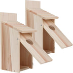 2 Pack Bird Houses for Outside,Blue Bird Box House for Outside,Cedar Finch Swallow Wren Hummingbird Birdhouse,DIY
