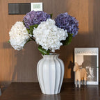 DUYONE 4Pcs 22'' Lifelike Artificial Hydrangea,2 White & 2 Light Purple Large Flowers Artificial Flowers Dry Flowers Outdoor Wedding Christmas Office Family Party Living Room Table Deco