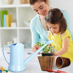 XXXFLOWER 1/2 Gallon Small Indoor Plant Watering Can, 2L Long Spout Removable Nozzle Flower Watering Pot for Office House Indoor Garden（Blue, 67 oz）