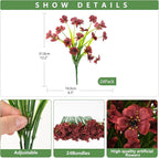 Artificial Fake Plants Flowers for Outdoor Outside Fall Decoration,24 Bundles Faux Silk Daisy in Planter UV Resistant Look Real for Home Front Door Porch Patio Garden Balcony Autumn Decor(Brown)