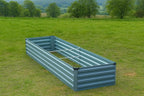 Meberam 2 Pack 8x2x1FT Galvanized Raised Garden Beds Kit Outdoor Metal Gardening Planter Box for Vegetable Elevated Flower Herbs,Gray