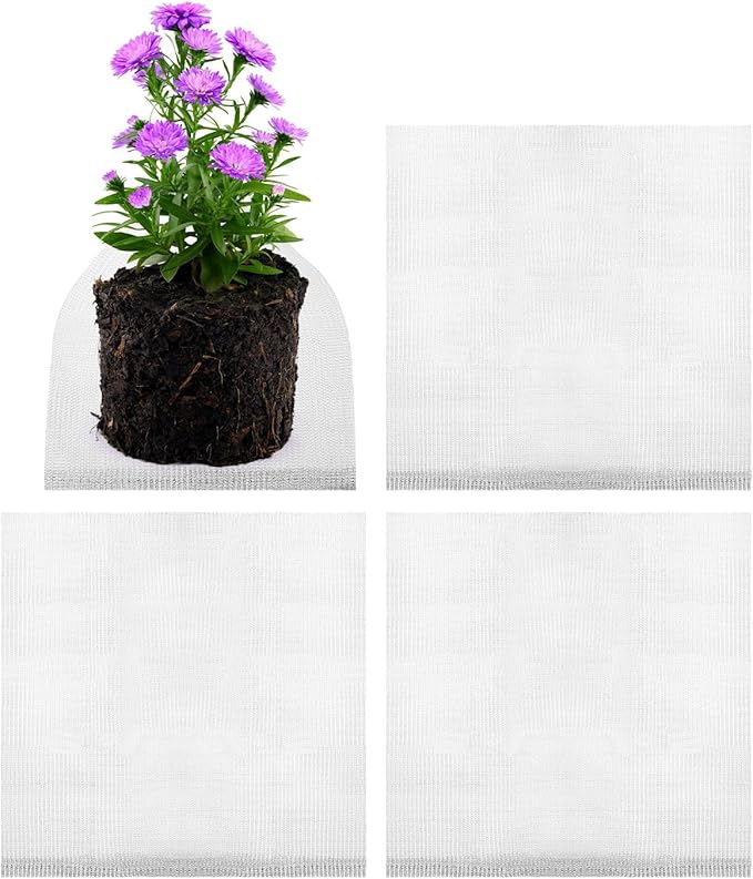 M METERXITY 4-Pack 15 Gallon Plant Root Protector 24x24 Inch, Stainless Stainless Root Guard Baskets Wire Mesh Garden Protection Netting for Tree/Tubers/Crops/Flower/Vegetables/Fruit