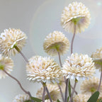 10 Pcs Artificial Flowers Pompon Mum Fake Flowers, Faux Small Mini Chrysanthemum Flowers, Realistic Faux Flowers for Room Decor Aesthetic, Living Room Farmhouse House Decor, Beige