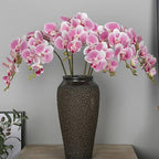 FagusHome 32 Inch Artificial Phalaenopsis Flowers 6 Pcs Artificial Orchid Flowers Stem Plants for Home Décor (Pink)