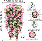 Artificial Geranium Hanging Flowers for Outdoor Decoration, 2 Bundles UV Resistant Silk Geranium Fake Plants Faux Flowers for Front Porch Garden Patio Window Box Outside Indoor Decor (Pink)