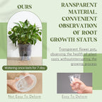 Wonderjune Self Watering Pots for Indoor Plants with Deep Reservoir and High Drainage Holes for Outdoor Plants and Flowers, Bare Root Planter(4.72'', 5.91'', 7.09'',Clear,6 Pcs)