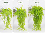 Fake Hanging Plants Faux Vine Leaves Artificial Green Eucalyptus Plants Fake Hanging Eucalyptus Leaf Plant Decorate Indoors Outdoors Decor of Living Room Kitchen Yard Garden Bedroom Wall(Light Green)