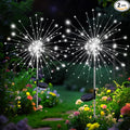 btfarm 2 Pack 120 LED Solar Garden Lights Outdoor, 8 Modes Firework Lights Solar Powered, Waterproof Twinkle Fairy Light Outside for Yard Patio Pathway Pool Christmas Party Decorative, Cool White