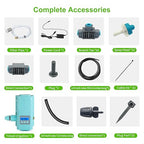 Automatic drip Irrigation Sprinkler kit, LCD Display, Supporting 15 nozzles, with Multiple Installation Methods for nozzles, Automatic Watering System for Plants,with Digital Programmable Water Timer