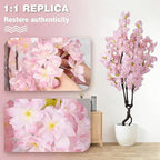 Artificial Pink Cherry Blossom Tree,7ft(84in) Faux Japanese Sakura Indoor Decoration,Natural Fake Cherry Floral Tree Outdoor Decor,Realistic Silk Pink Flowers for Living Room,Office,Wedding Party